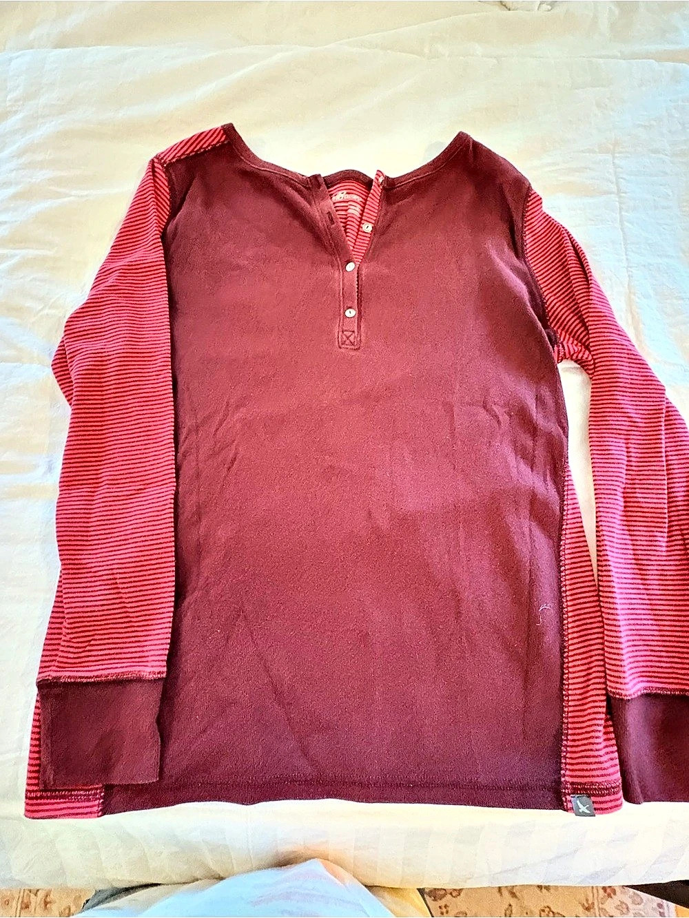 Eddie Bauer Striped Long Sleeve Shirt Red XL Like New